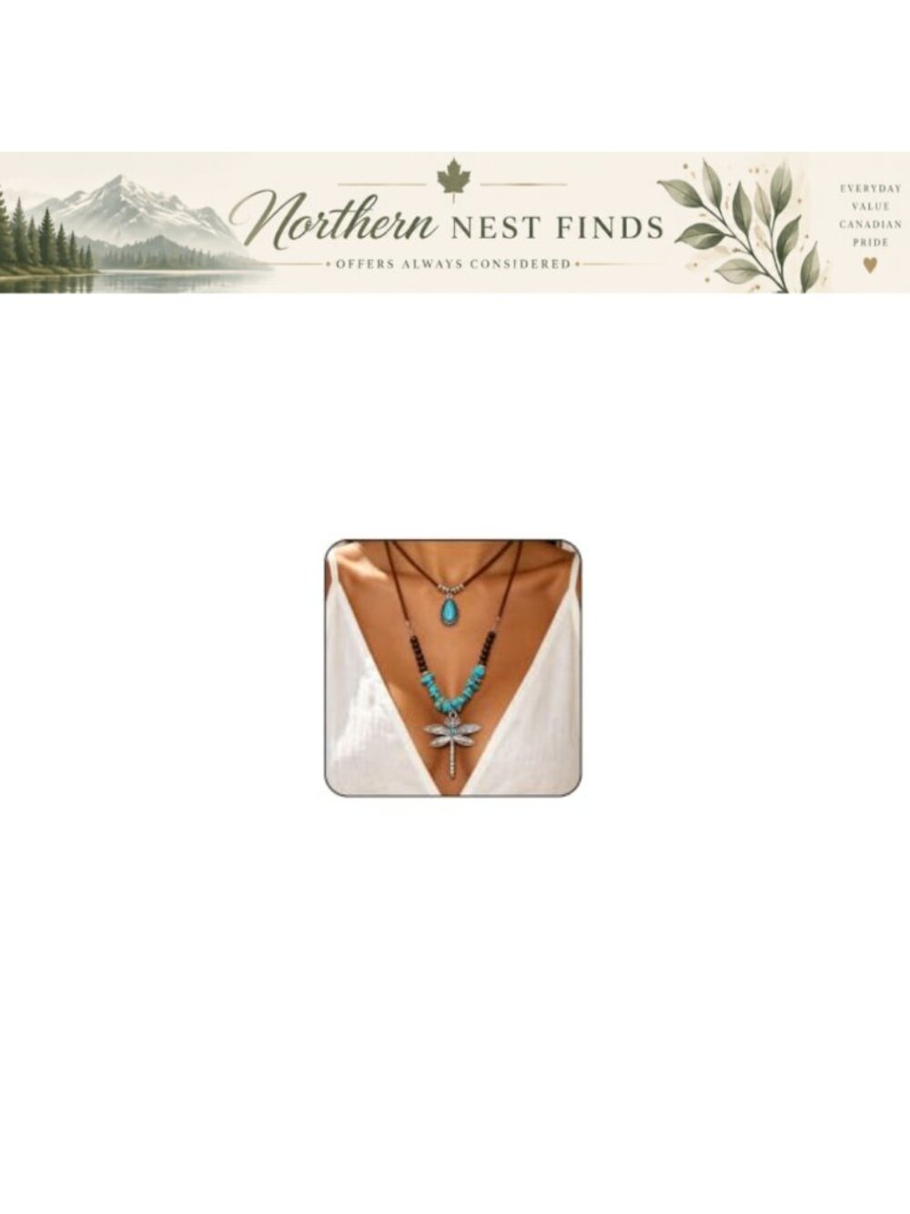 Boho Western Necklace Turquoise Pendant Layered Cord Adjustable Women Festival